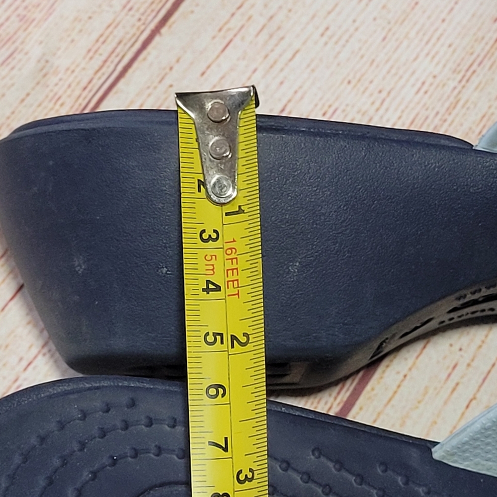 Crocs Madeira two-tone Slip-on Wedge Sandals Navy/Light Blue Women's Size 11 - Picture 7 of 16